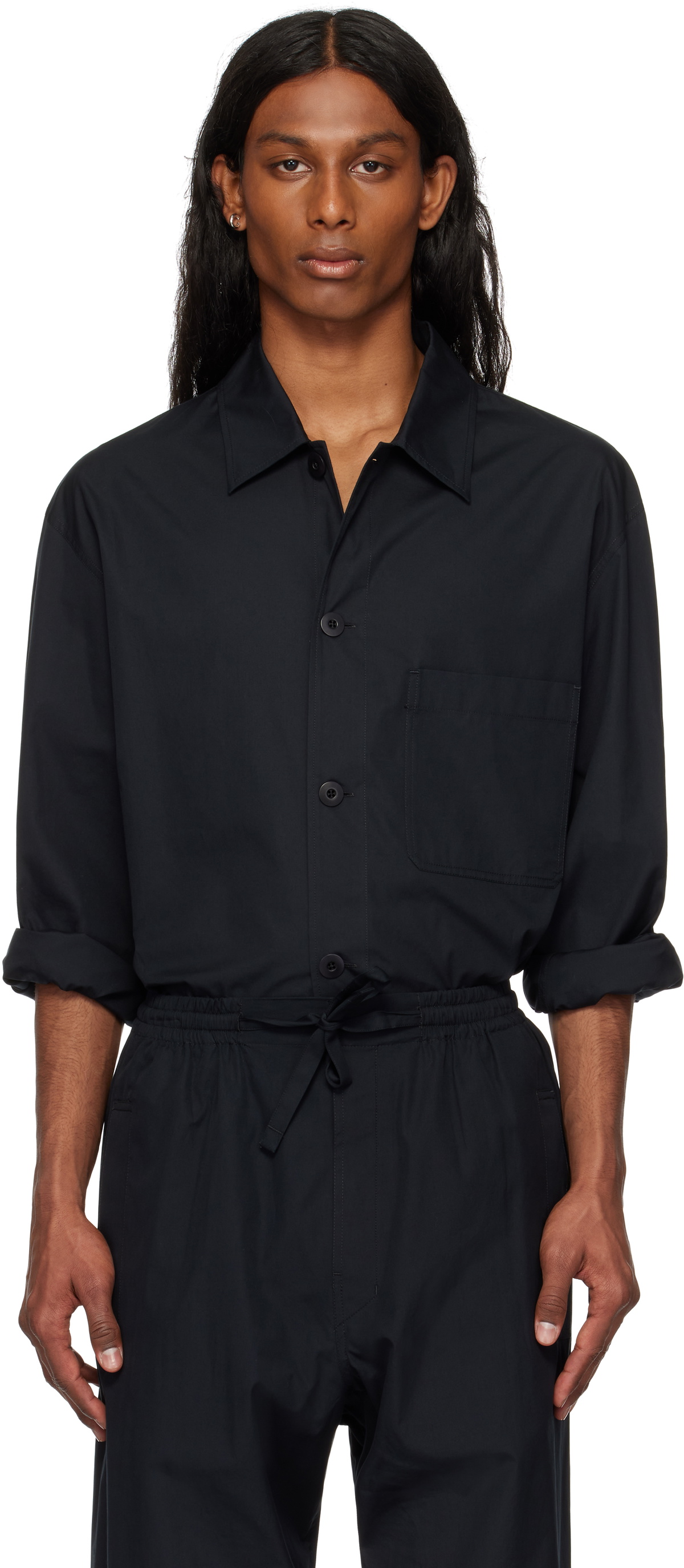 Lemaire Grey & Brown Printed Pyjama Shirt Lemaire Lemaire Grey & Brown Printed Pyjama Shirt Lemaire