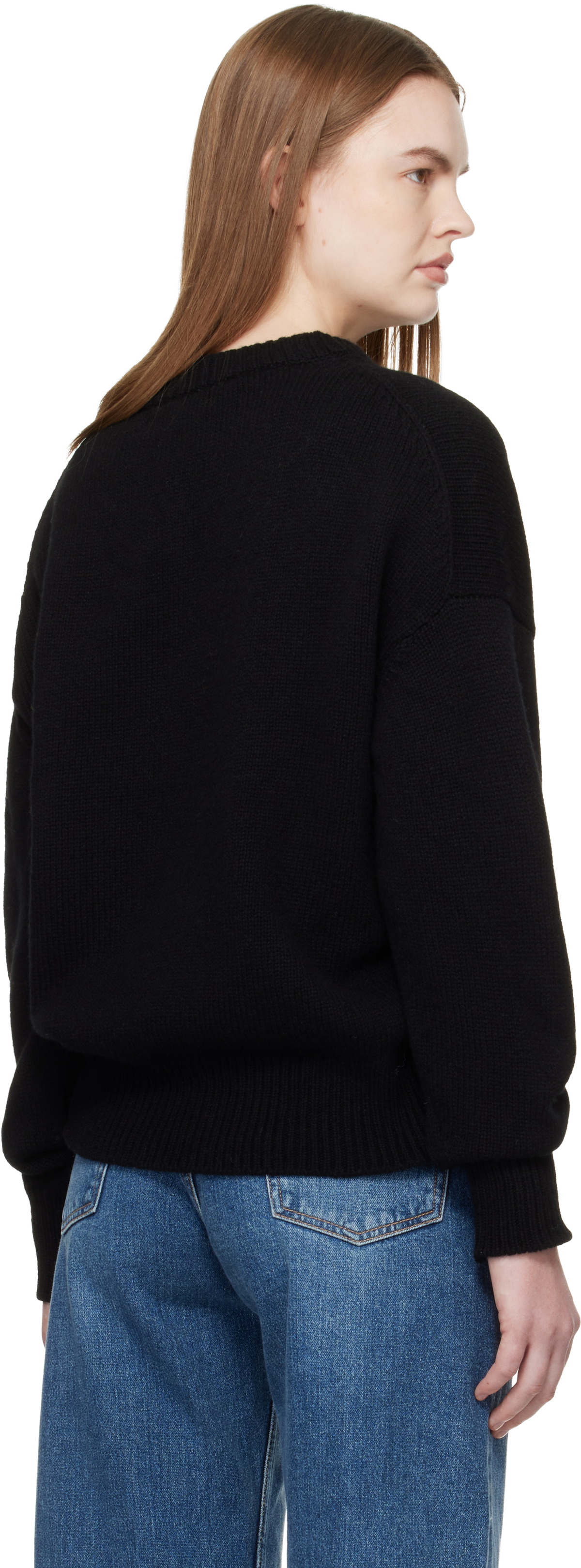 &Daughter Black Balla Slouch V-Neck Sweater