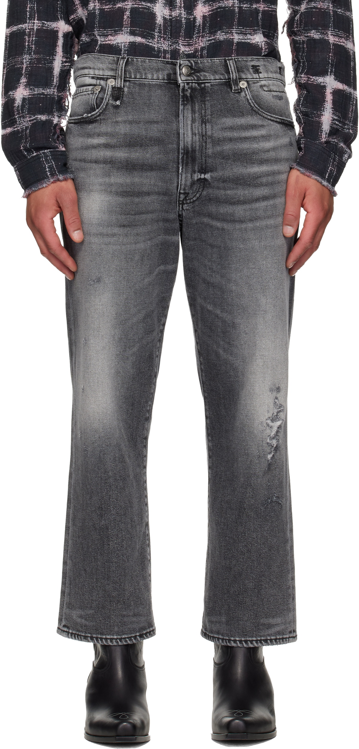 R13 Black X-Boyfriend Jeans