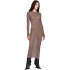 Rick Owens Purple Tower Rib LS Midi Dress