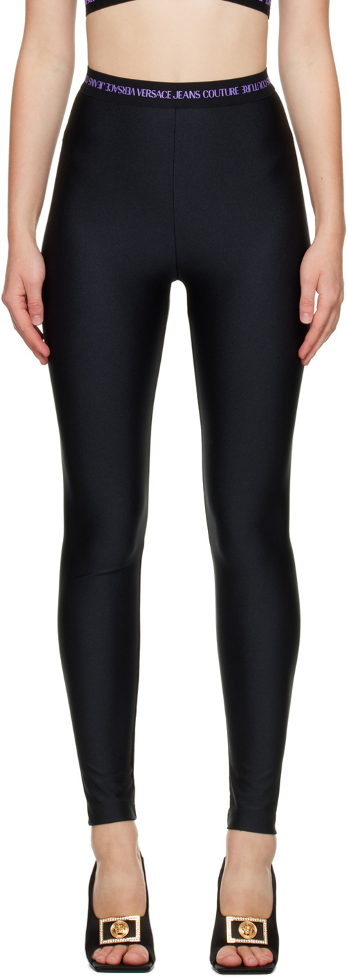 Versace Jeans Couture Shiny logo-waist Leggings - Farfetch