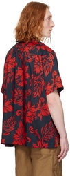 sacai Red & Navy Floral Shirt