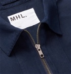 Margaret Howell - Cotton and Linen-Blend Half-Zip Polo Shirt - Blue