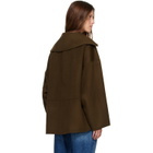 R2W Khaki Nenka Wool Cash Sailor-Collar Jacket