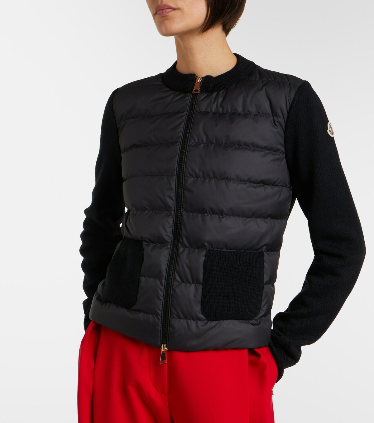 Moncler Down-paneled virgin wool cardigan