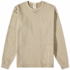 Ten C Men's Multi Pocket Snap Crew Sweat in Pale Taupe