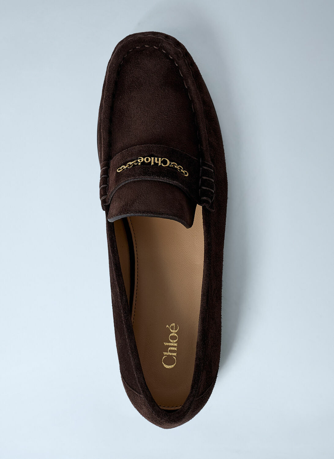 Chloé Suede Logo Motif Loafers