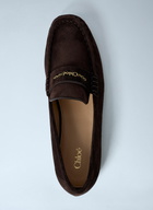 Chloé Suede Logo Motif Loafers
