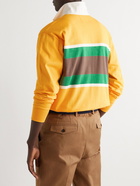 Drake's - Striped Cotton Polo Shirt - Yellow