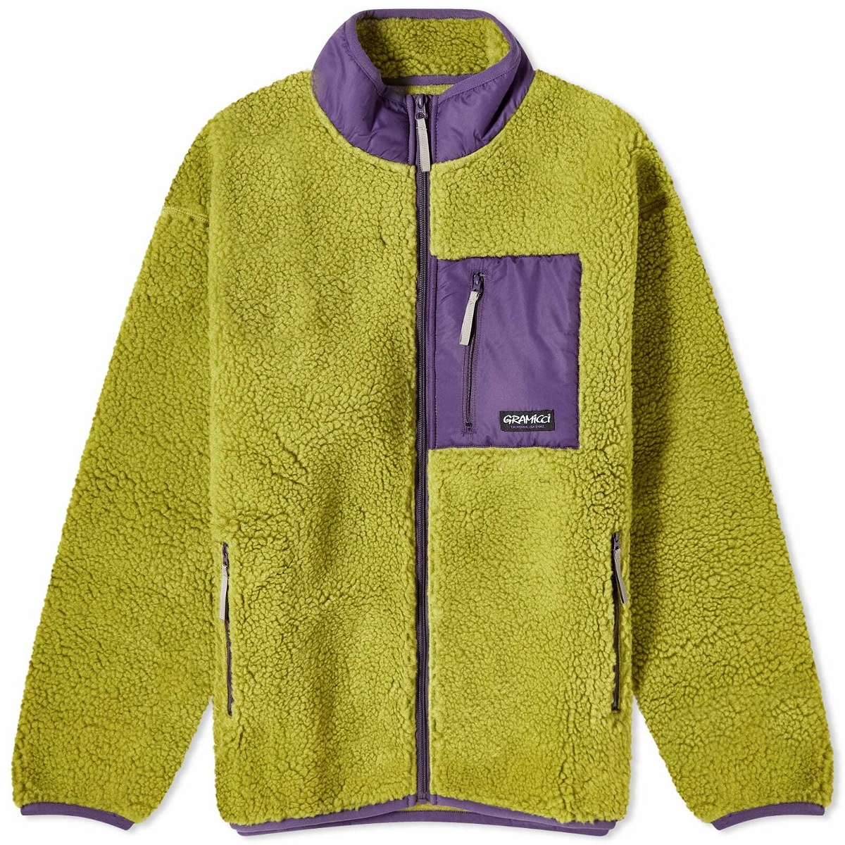 Gramicci Men's Sherpa Jacket in Dusted Lime Gramicci