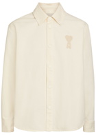 Ami Paris Logo-appliquéd Denim Overshirt Cream