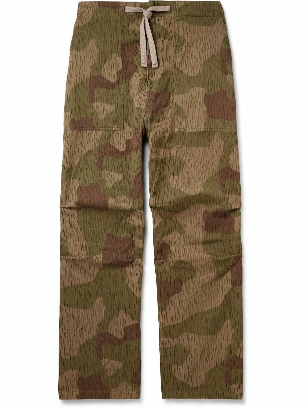 Photo: Moncler Genius - Palm Angels Wide-Leg Camouflage-Print Cotton-Gabardine Trousers - Green