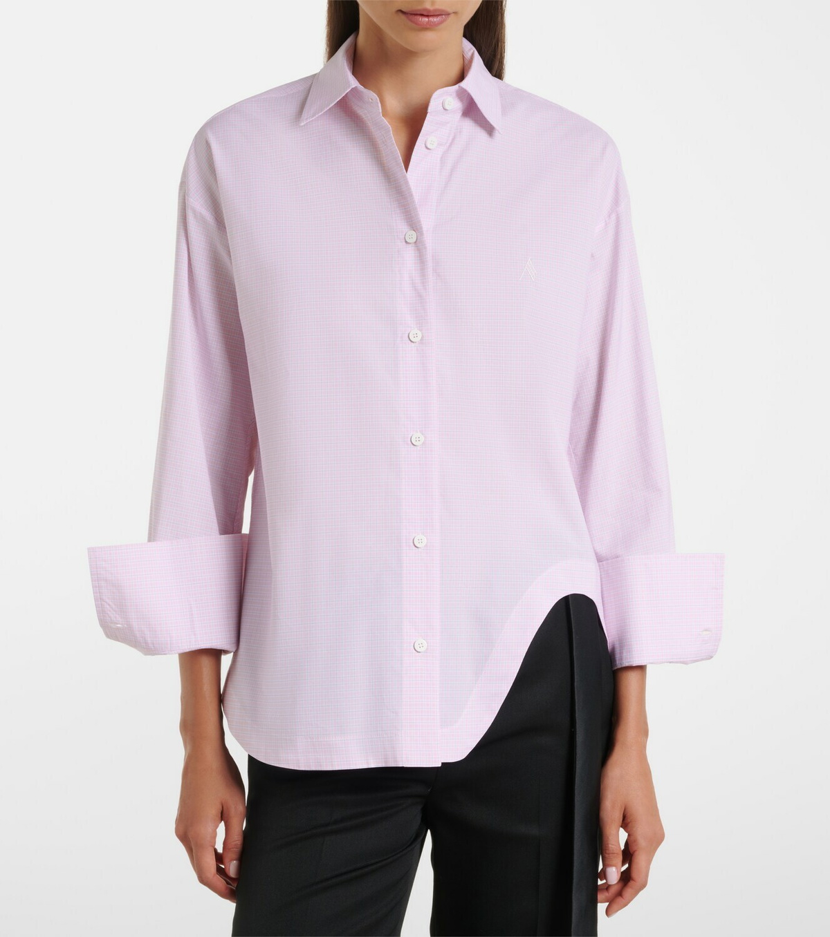 The Attico Diana oversized checked cotton shirt