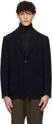 Sunspel Navy Heavy Wool Blazer