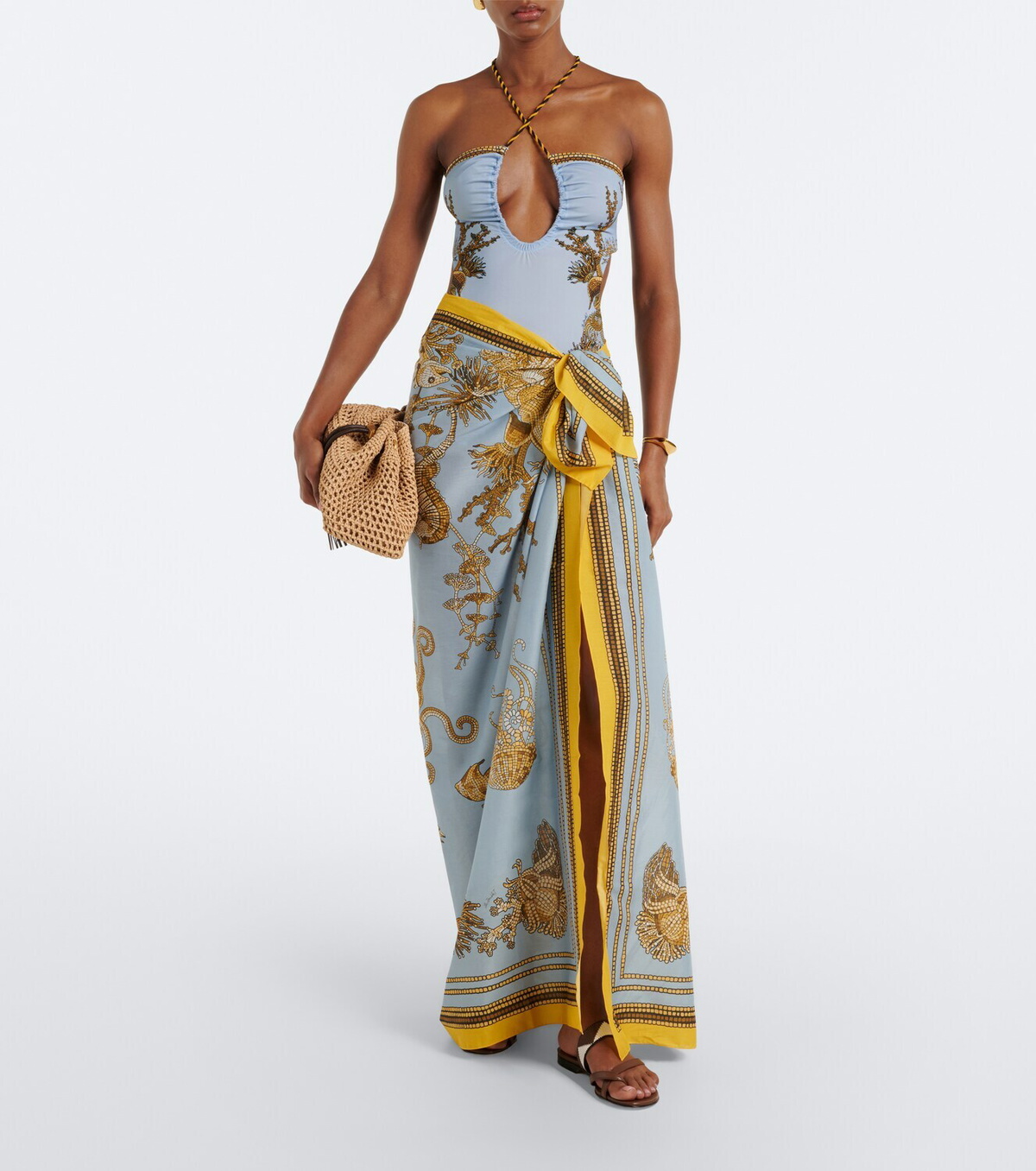 La DoubleJ Printed cotton beach cover-up