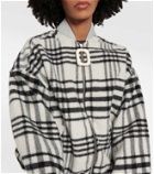 JW Anderson Checked wool-blend bomber jacket