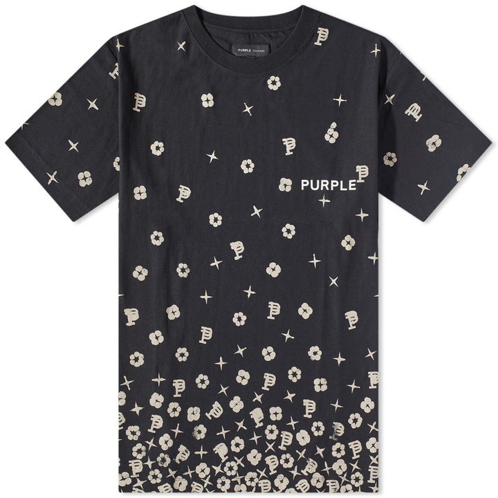 Photo: Purple Brand Men's Patterned T-Shirt in Black