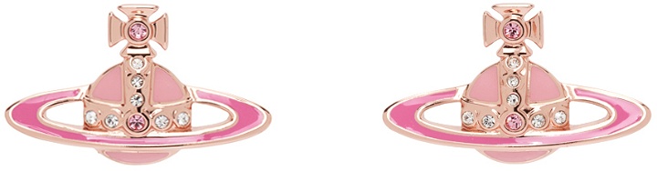 Photo: Vivienne Westwood Pink & Rose Gold Small Neo Bas Relief Earrings