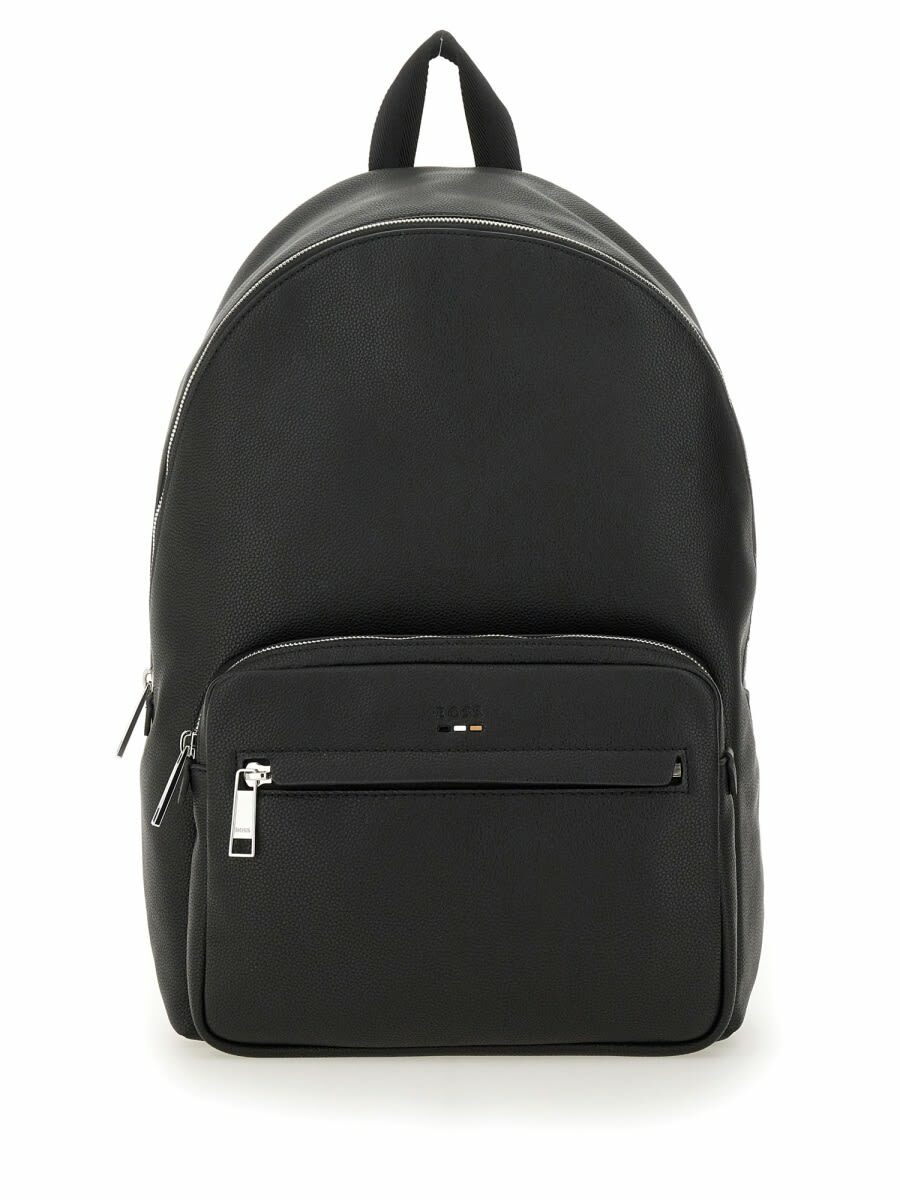 Hugo Boss - Crosstown Full-Grain Leather Backpack - Black