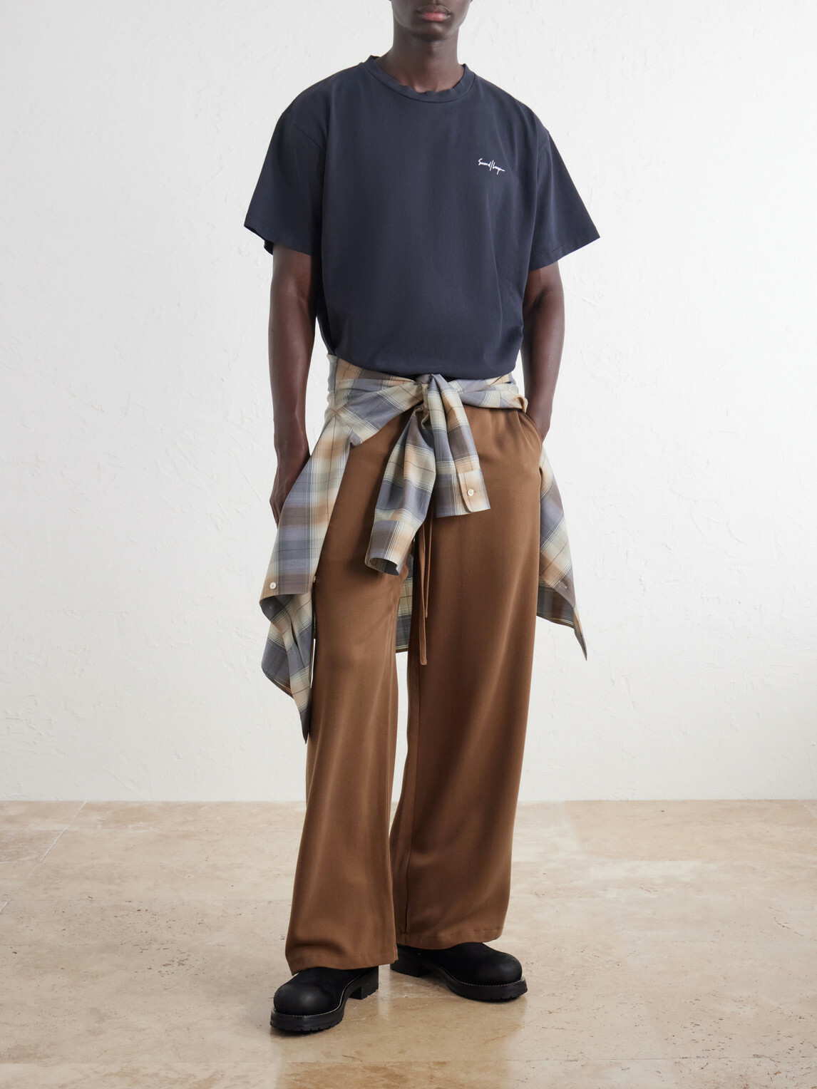 SECOND / LAYER - Printed Cotton-Jersey T-Shirt - Blue