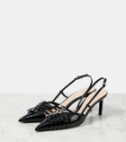 Gucci Seraphine patent leather slingback pumps