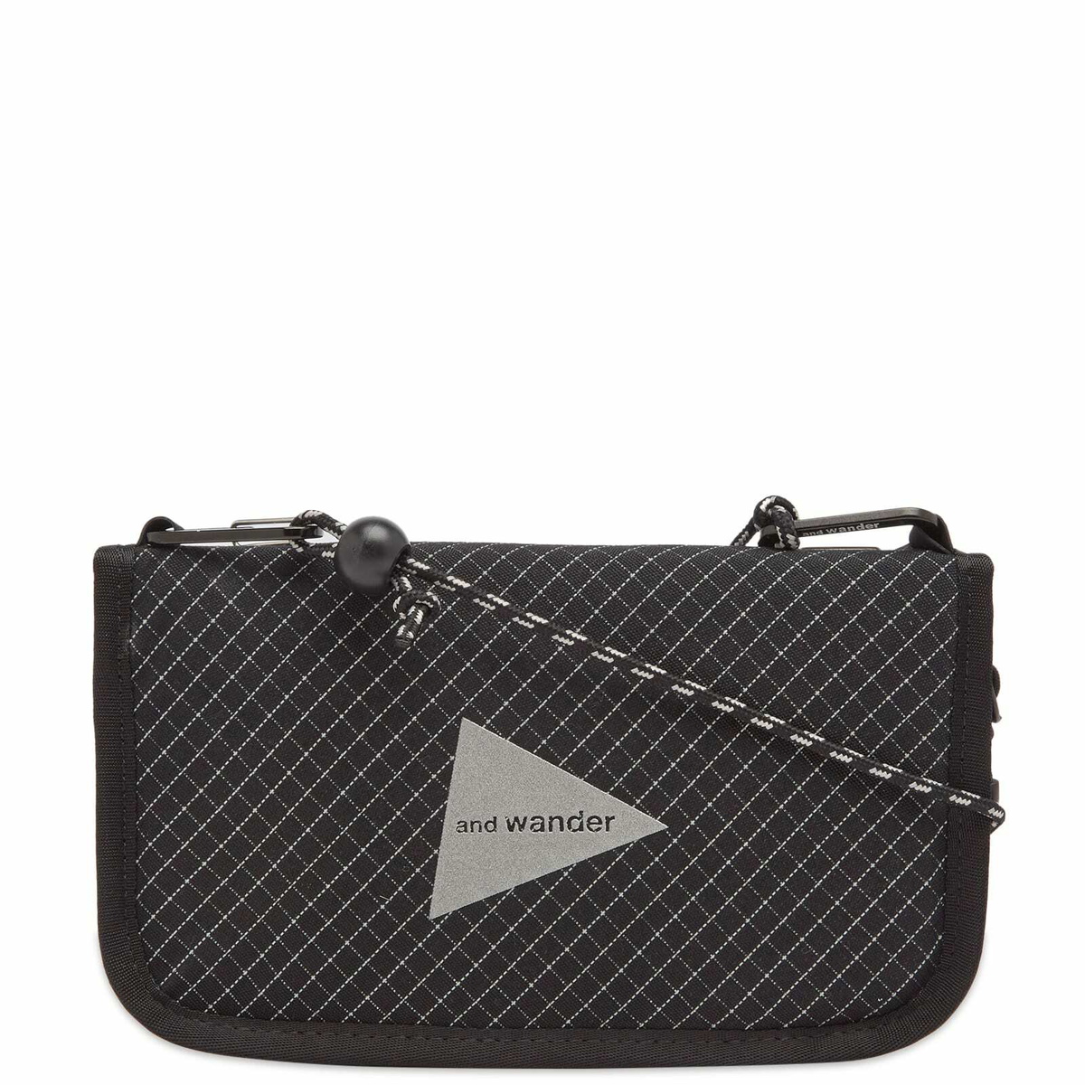 and wander Men's Reflective Ripstop Pouch in Black 