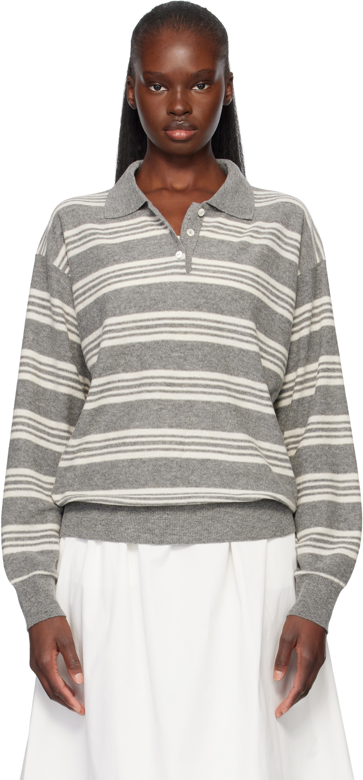 Nothing Written Gray Kevin Stripe Pullover Polo