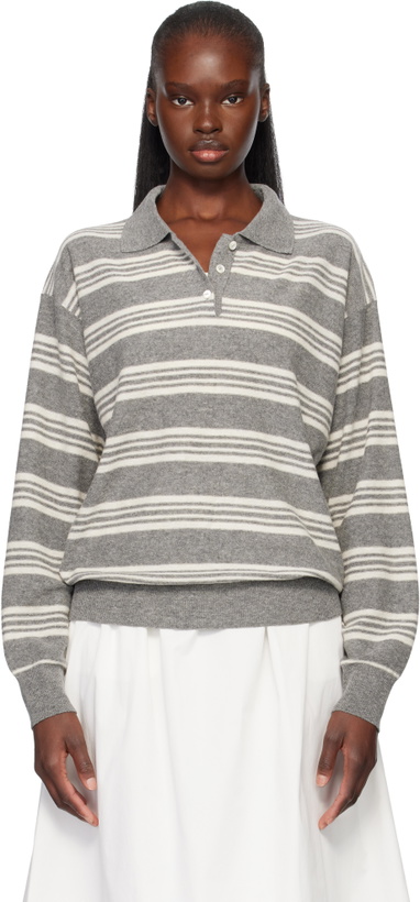 Photo: Nothing Written Gray Kevin Stripe Pullover Polo