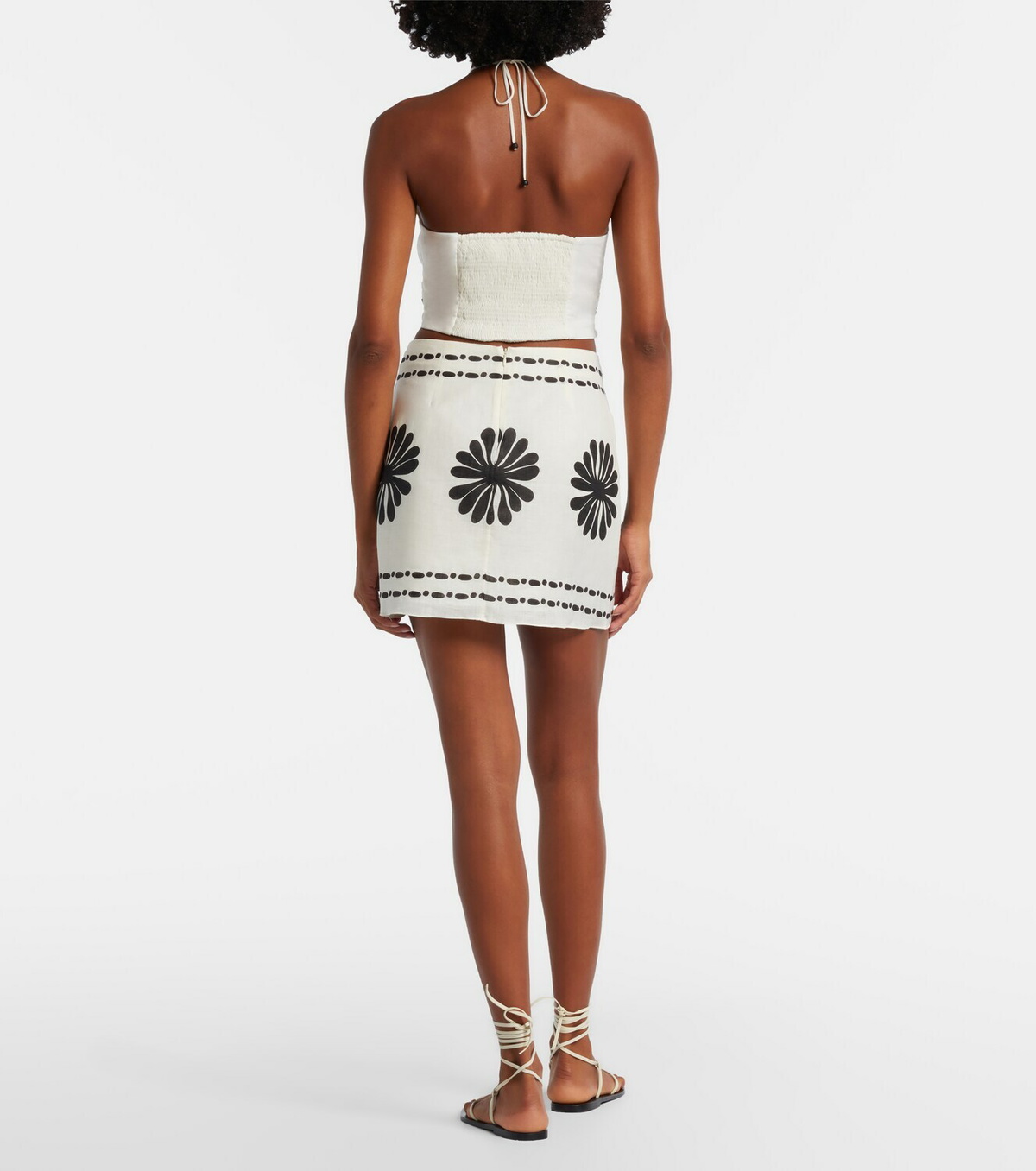Cala de la Cruz Eve floral linen miniskirt