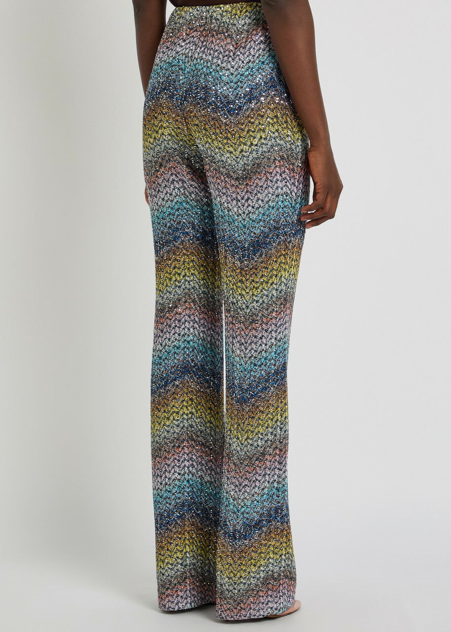 Missoni Sequin-embellished Metallic-knit Trousers Multicoloured