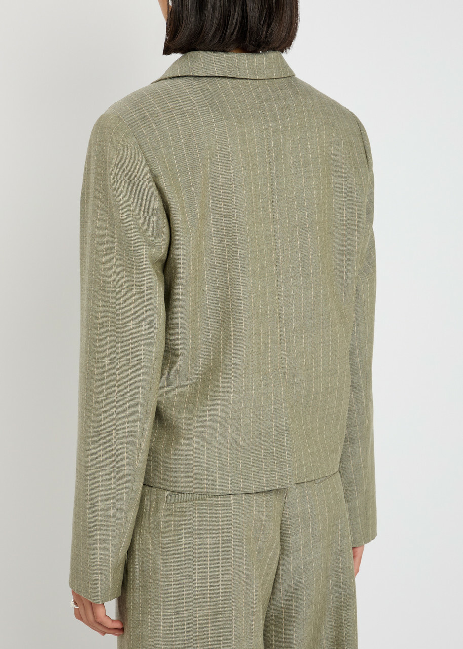 Skall Studio Blonde Pinstripe Wool Jacket Grey
