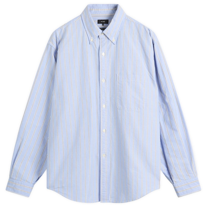 Photo: BEAMS Men's Heavy Oxford Button Down Shirt in Sax Stripe