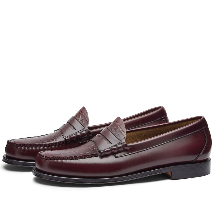 Photo: Bass Weejuns Men's Larson Moc Croc Mix Loafer in Wine Leather