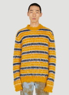 Fluffy Stripe Sweater in Orange