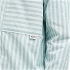 Maison Kitsuné Men's Stripe Pocket Tab Overshirt in Ice Blue Stripe