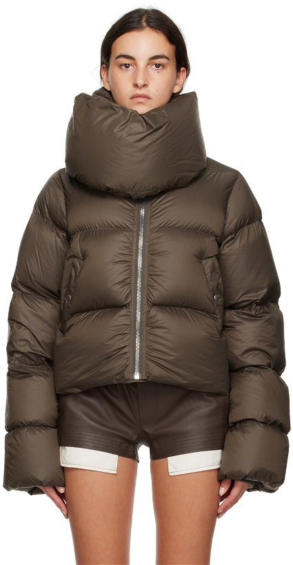 Photo: Rick Owens Gray Funnel Neck Down Jacket