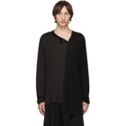 Yohji Yamamoto Black and Grey Diagonal Long Sleeve T-Shirt