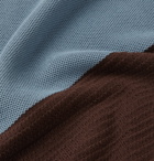 Altea - Colour-Block Cotton Polo Shirt - Blue