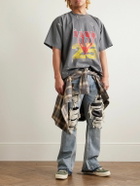 RRR123 - Love Stuff Paint-Splattered Logo-Print Cotton-Jersey T-Shirt - Gray
