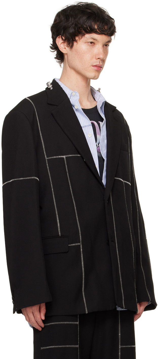 doublet Black Frankenstein Cutting Blazer