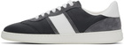 Ferragamo Gray & White Low Top Signature Sneakers