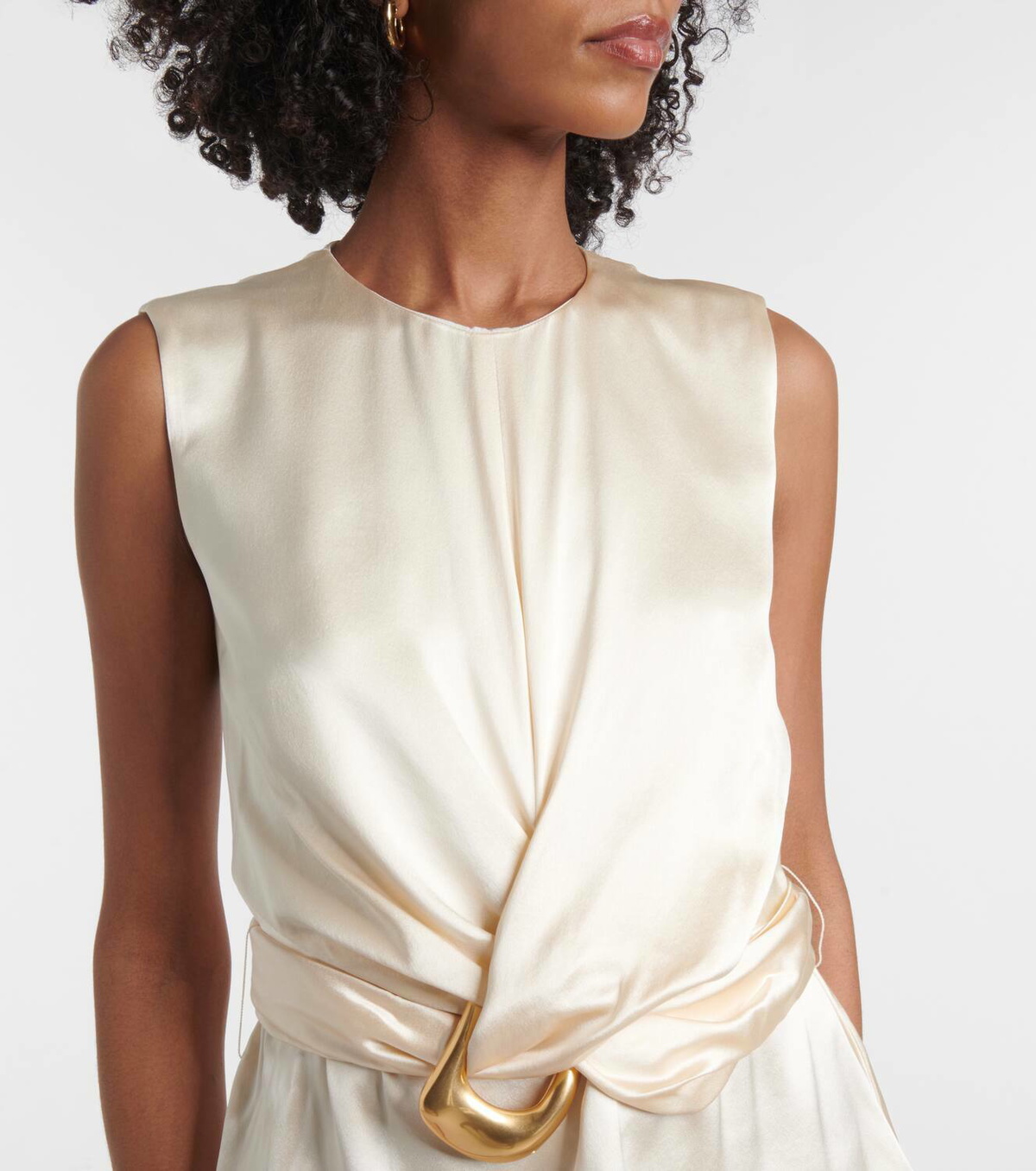 Altuzarra Tizzy belted gathered silk top