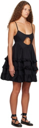 Sandy Liang Black Battu Midi Dress