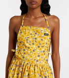 Miu Miu Floral open-back cotton poplin minidress