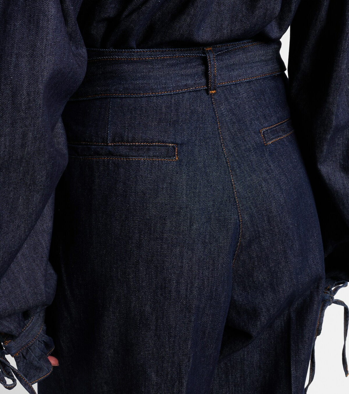 Dries Van Noten Pleated denim shorts