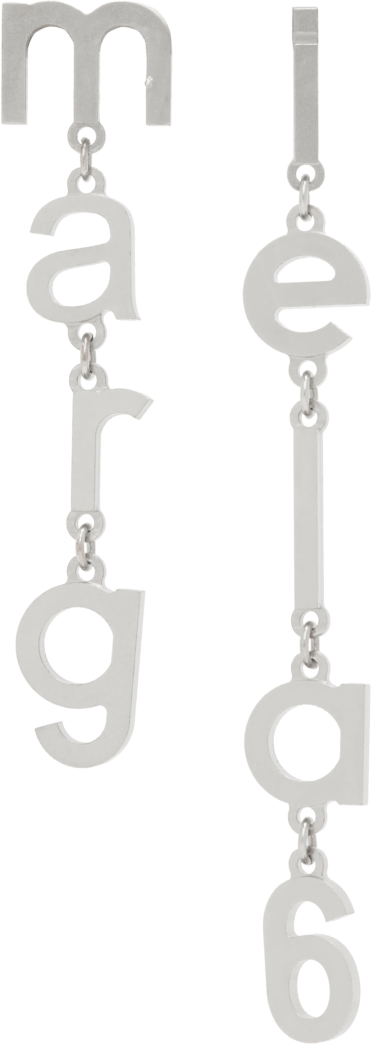 MM6 Maison Margiela Silver New Numerical Logo Earrings MM6