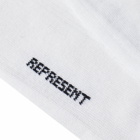 Represent Men's Initial Sock in White Black