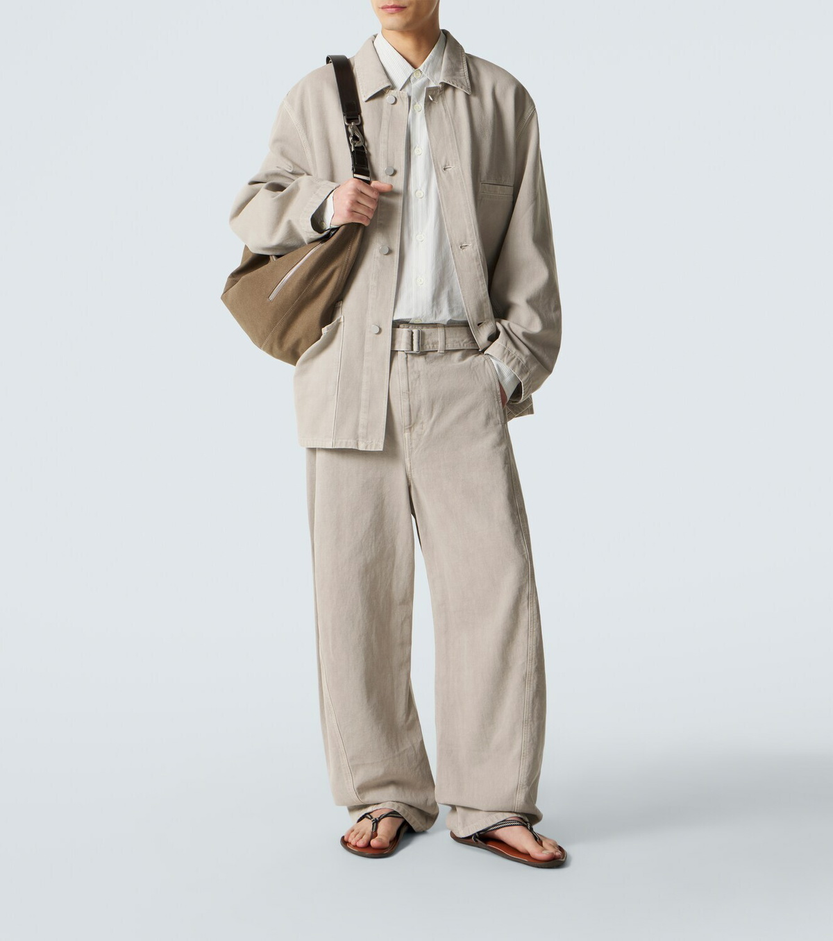 Lemaire Twisted belted cotton twill pants