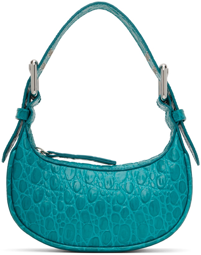 Photo: BY FAR Blue Mini Soho Shoulder Bag