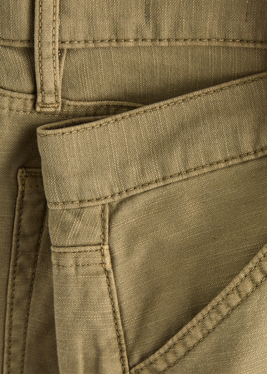 Frame Le Baggy Palazzo Cotton Trousers Sage